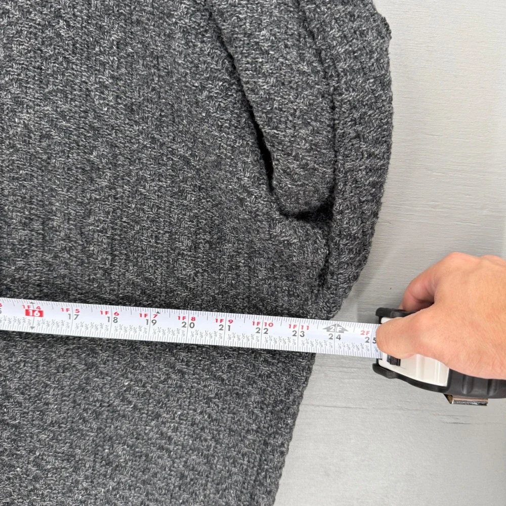 Vintage Bill Blass Sweater Charcoal Gray Chunky Knit Cotton Blend Pullover Large